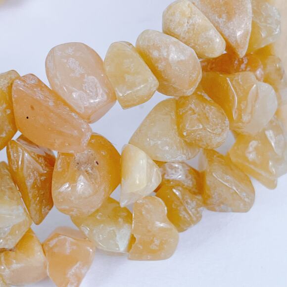 Genuine Honey Jade Gemstone Carved Rose Stretch Bracelet Boho Yellow Floral VTG - Picture 6 of 14